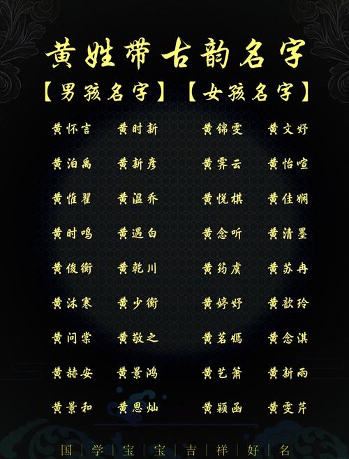 黄姓有涵养男孩取什么名字比较好？