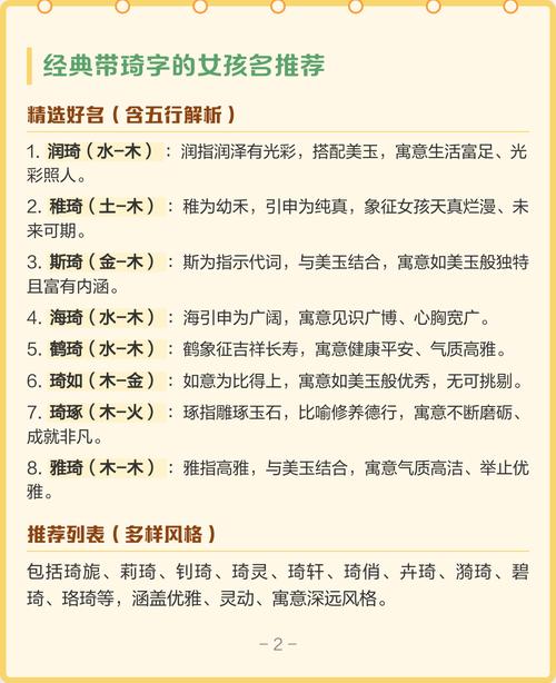 琦字取名寓意女孩，是否富含美丽、珍贵和独特之意？