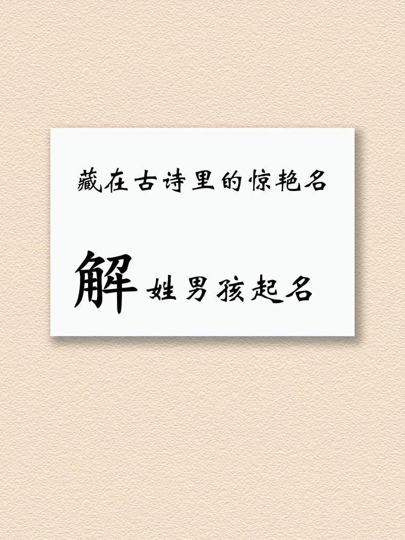 解姓冷门独特男孩名字，有没有什么好听的推荐？