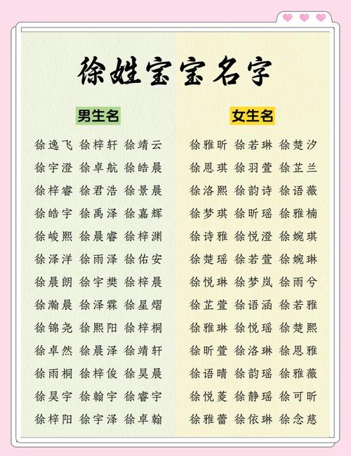 徐姓女宝宝名字中哪个最优美？