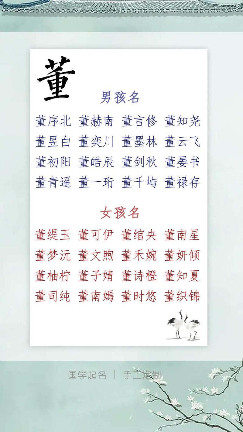 董姓宝宝名字朗朗上口，有没有什么好听的男宝宝名字推荐呢？
