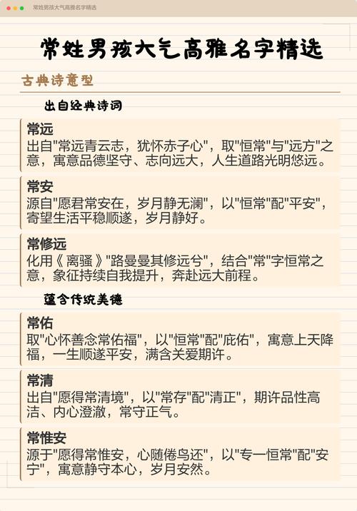 如何根据五行风水为常姓洋气男孩取名？