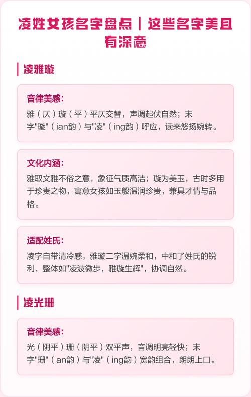 姓凌的女孩取什么含义美好的名字？