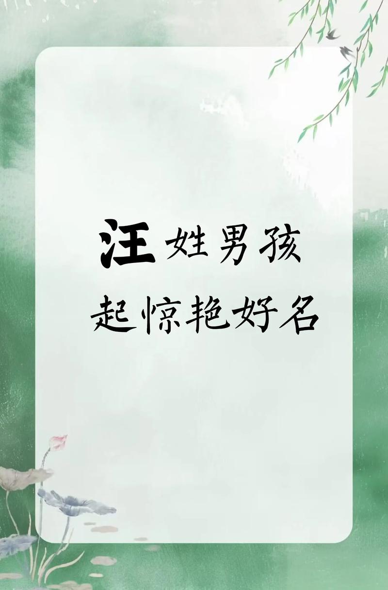 取一个朗朗上口的汪姓男孩名字，有什么好听的推荐吗？