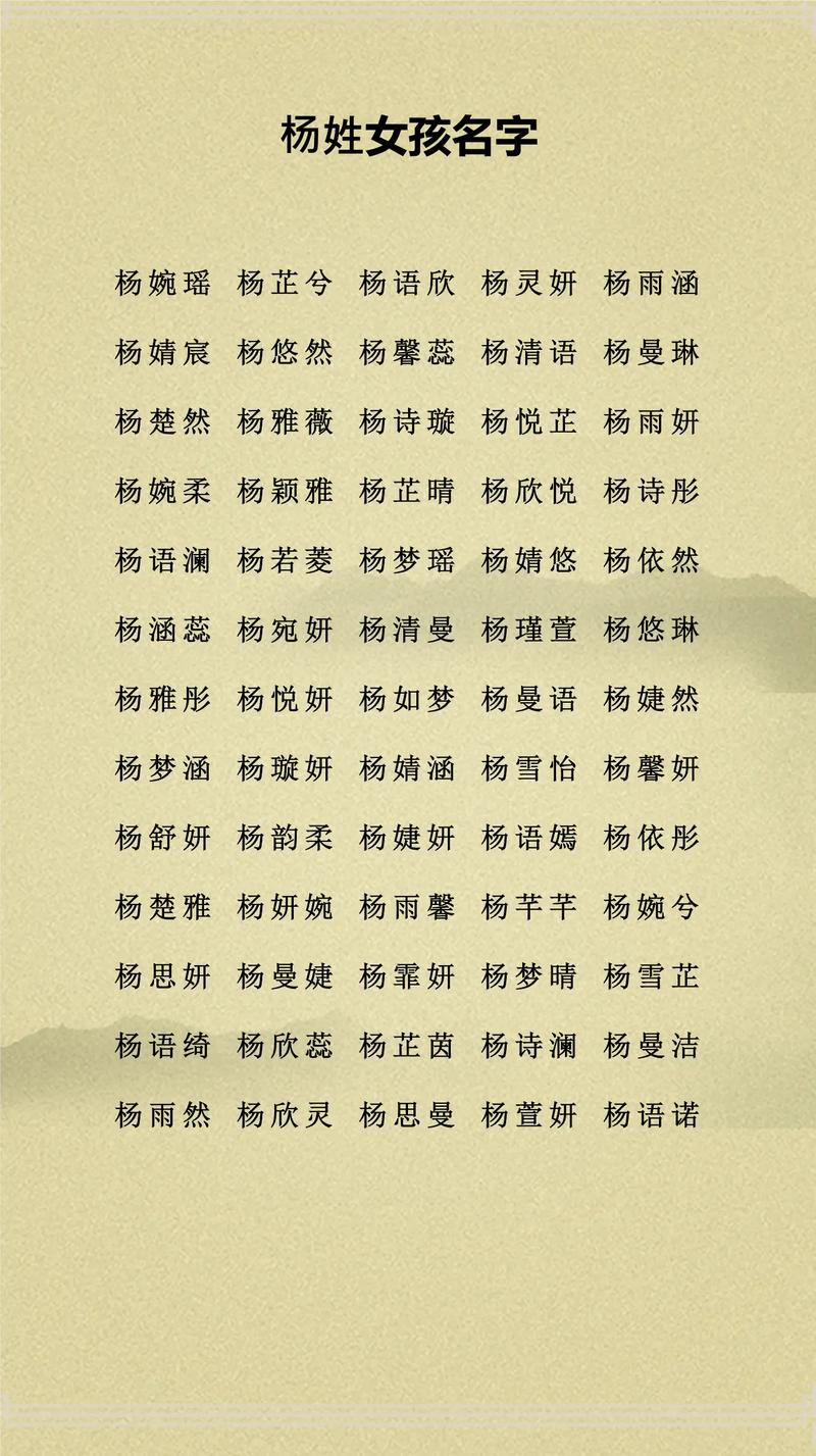 姓杨的男孩取个有灵气的名字叫什么好？