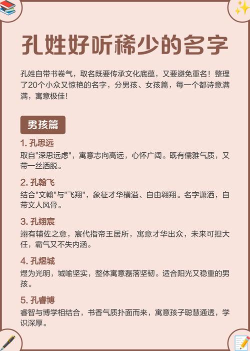 孔姓气质女宝宝取名，有没有什么既优雅又有内涵的好名字推荐呢？