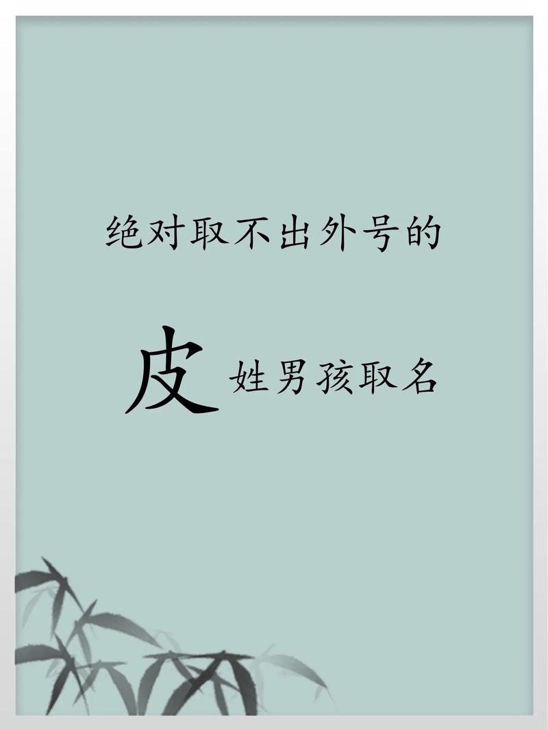皮姓大气文雅的男孩名字，有没有什么既文雅又大气的名字推荐呢？