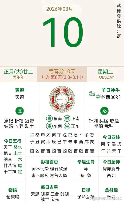 2026年3月10日农历正月二十二赴任是否合适，今日是否适合赴任？