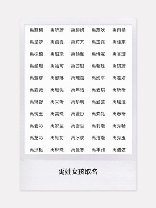 禹姓气质女孩取什么名字既优雅又好听？