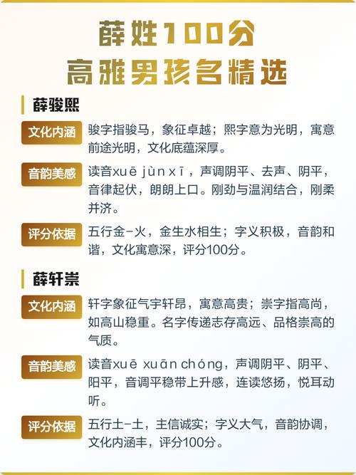 薛姓气质男孩取什么名字比较好？