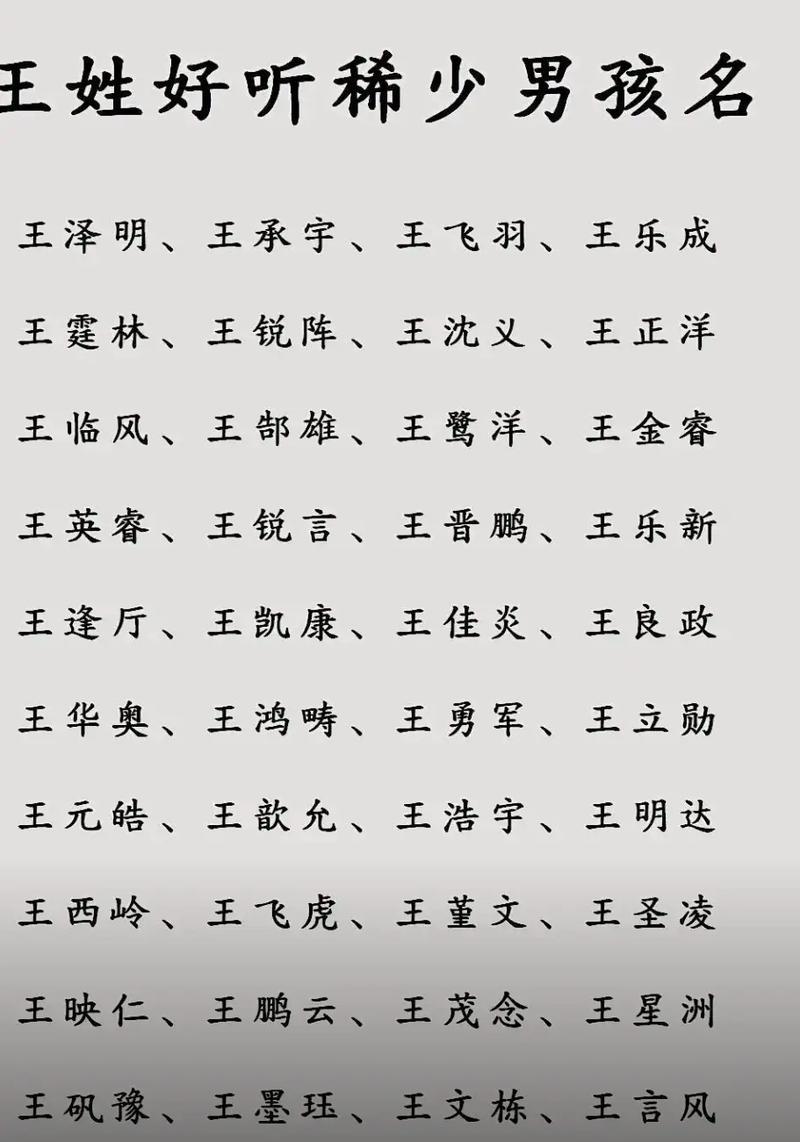 王姓诗意男孩名字中，有没有一个忒别适合他的，寓意美好又充满诗意的名字呢？