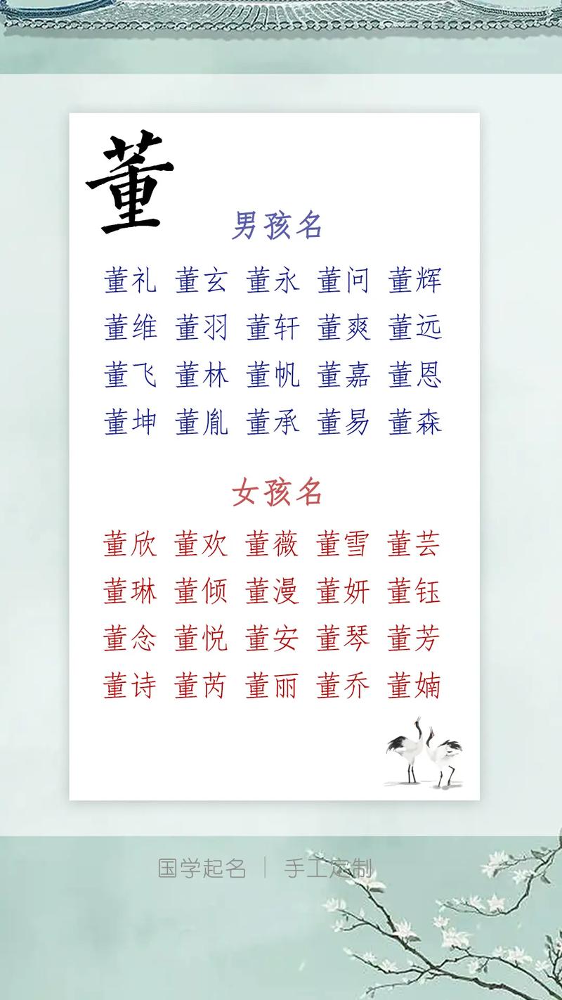 董姓宝宝名字朗朗上口，有没有什么好听的男宝宝名字推荐呢？