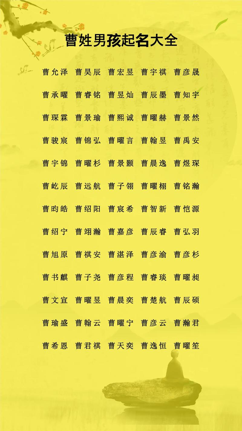 曹姓男宝宝取名时有没有什么既创意又吉祥的名字推荐呢？