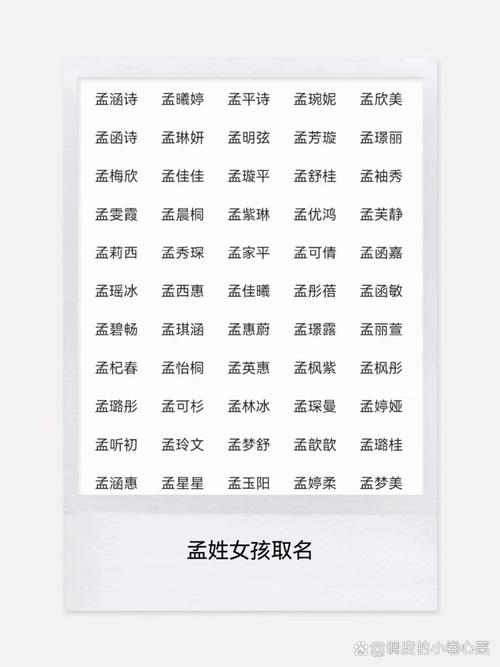 孟姓朗朗上口的女孩名字，有没有什么好听的推荐？