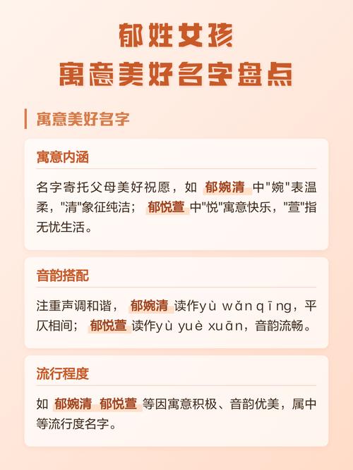 郁姓女孩名字中哪个特别优美？有没有什么寓意深刻的推荐？