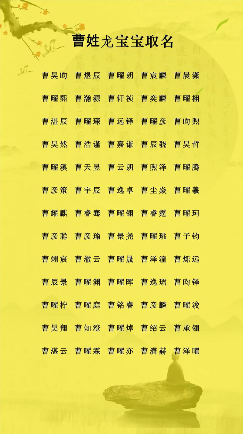 曹姓男宝宝取名时有哪些既优美又大方的名字选择？