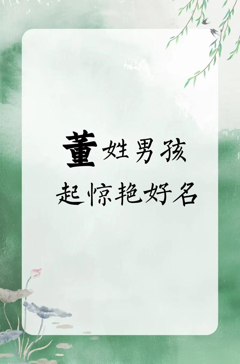 姓董的男孩取个有智慧才气的名字叫什么好？