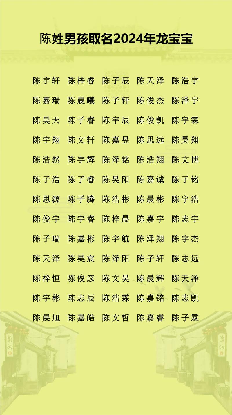 陈姓男宝宝名字中蕴含灵气，有没有什么特别的可以形容这样的名字呢？
