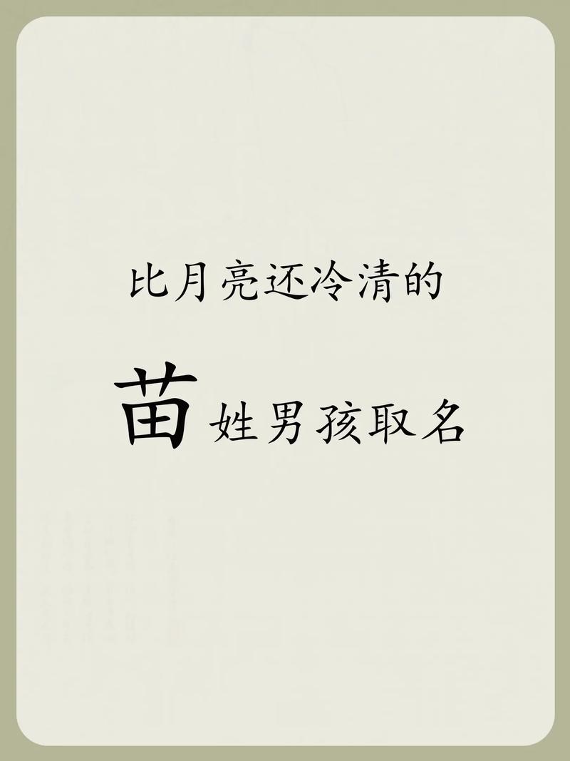 苗姓洋气男宝宝名字有哪些好听的推荐？