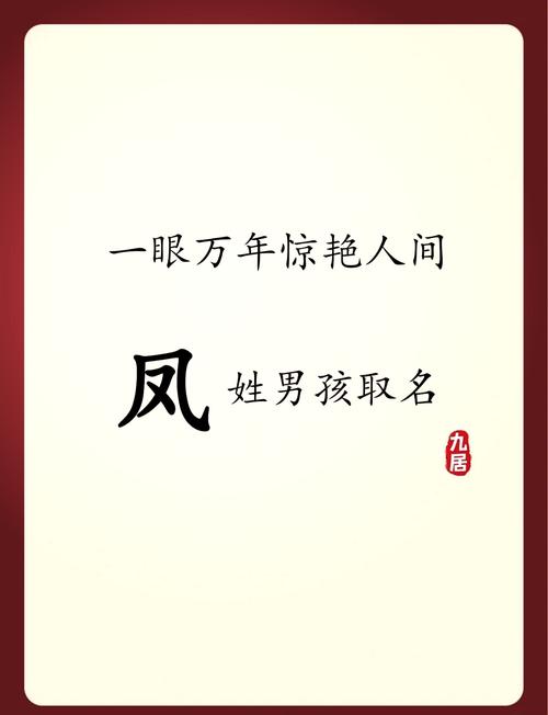 凤姓男孩名字中哪个既优美又大方？