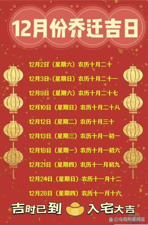 2025年12月1日农历十月十二，这天是黄道吉日，适合搬家吗？