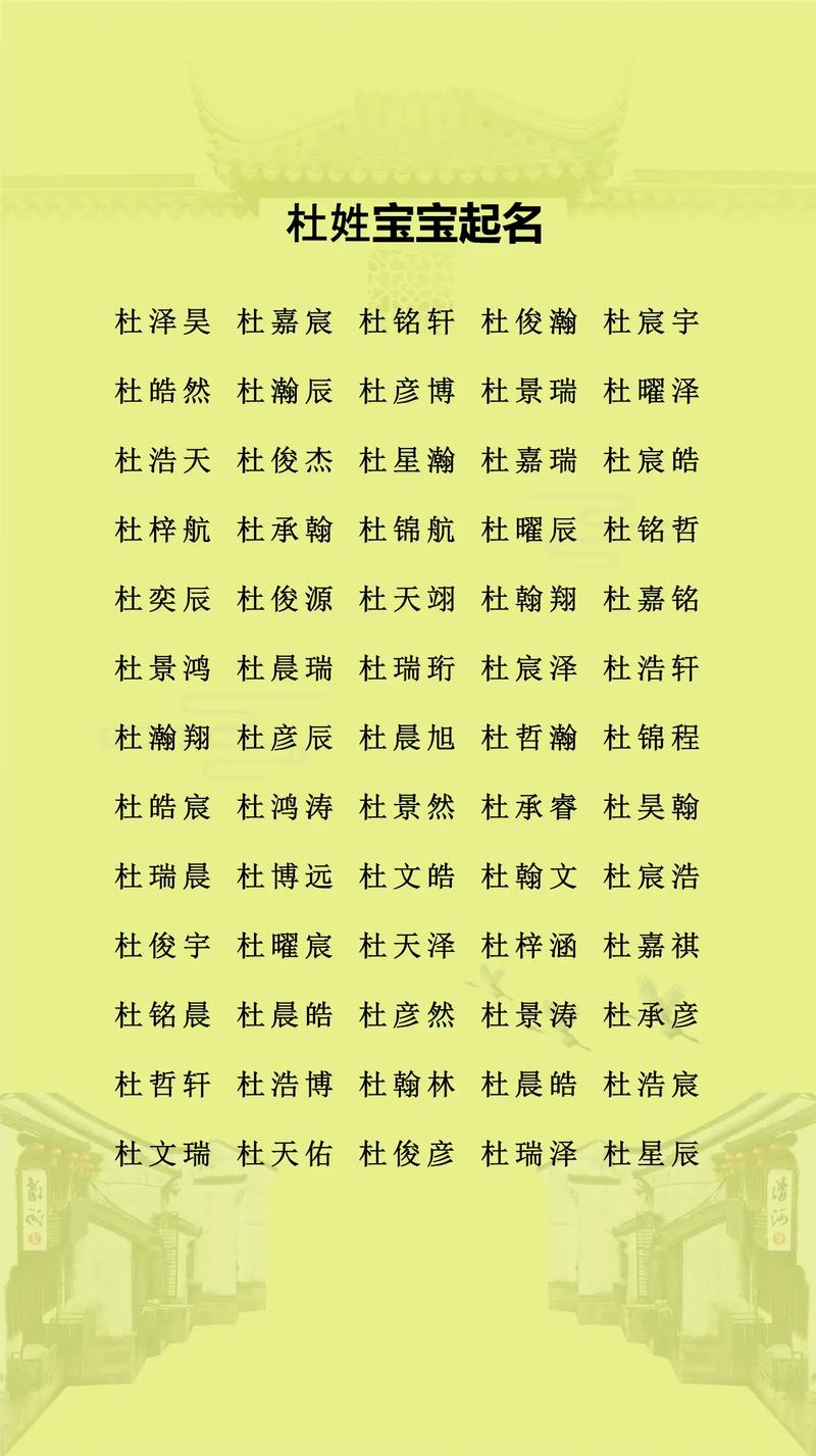 杜姓洋气女宝宝名字有哪些推荐？