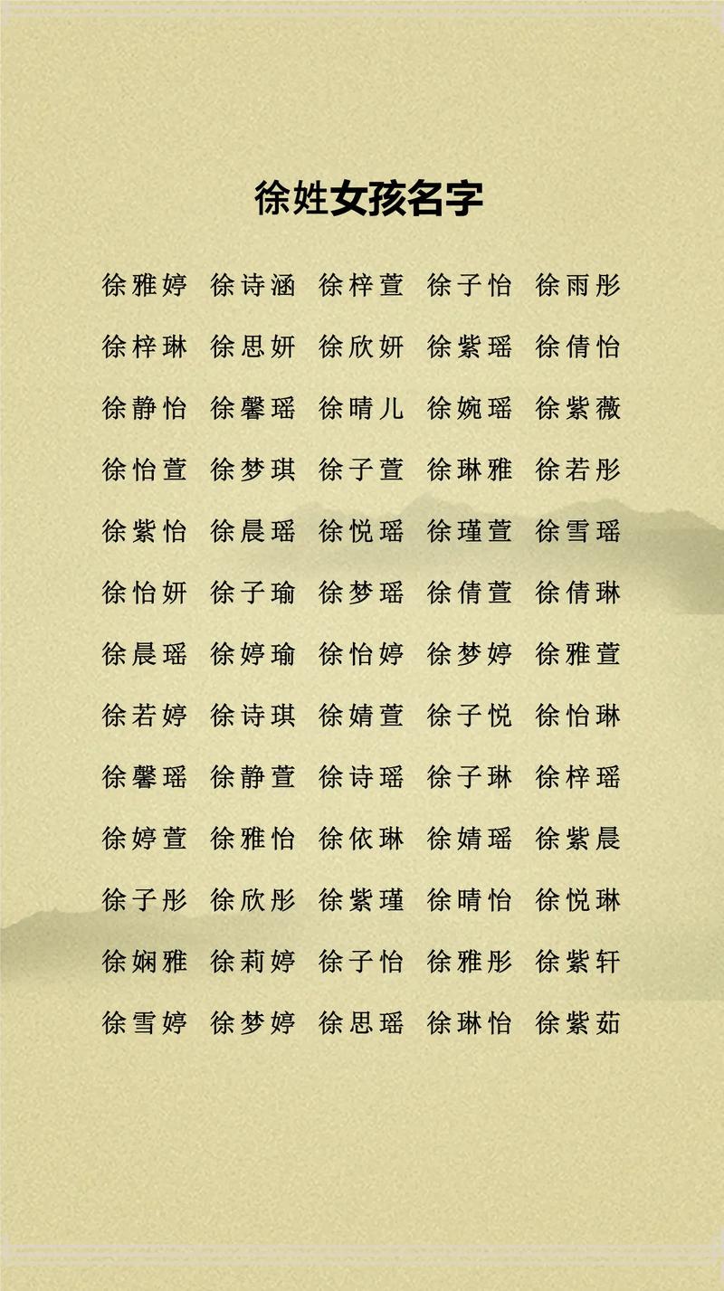 徐姓女宝宝取名时有没有什么特别吉利的长名字推荐呢？