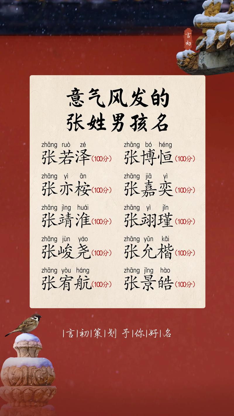 张姓朗朗上口的男孩名字，有没有什么好听的推荐？