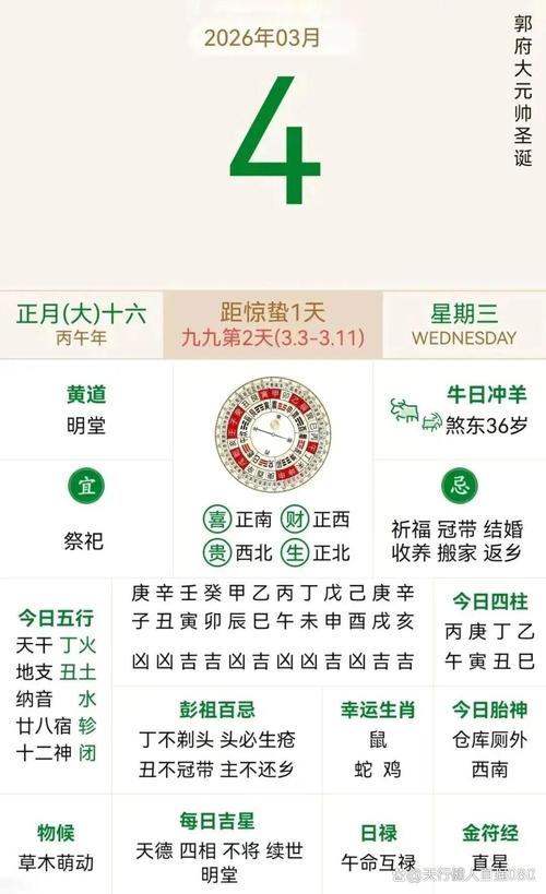 2026年3月4日农历正月十六，这天是黄道吉日，是否适合作为考试日期呢？