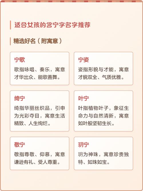 宁字取名寓意女孩，有哪些美好的象征和含义？