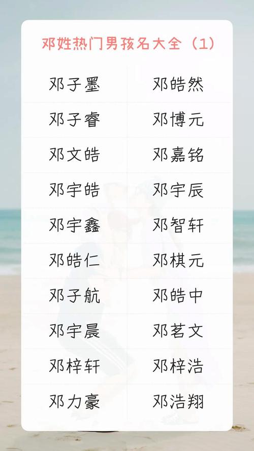 邓姓冷门独特男孩名字，有没有什么好听的推荐？