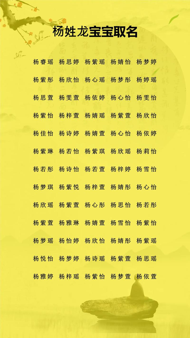 杨姓女宝宝取一个既冷门又独特的名字，有没有什么好主意呢？