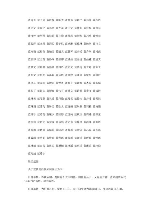 蓝姓创意女宝宝名字叫什么？有没有什么寓意美好的名字推荐？