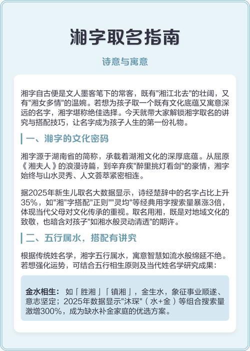 湘字取名寓意女孩，有哪些美好的象征和含义呢？
