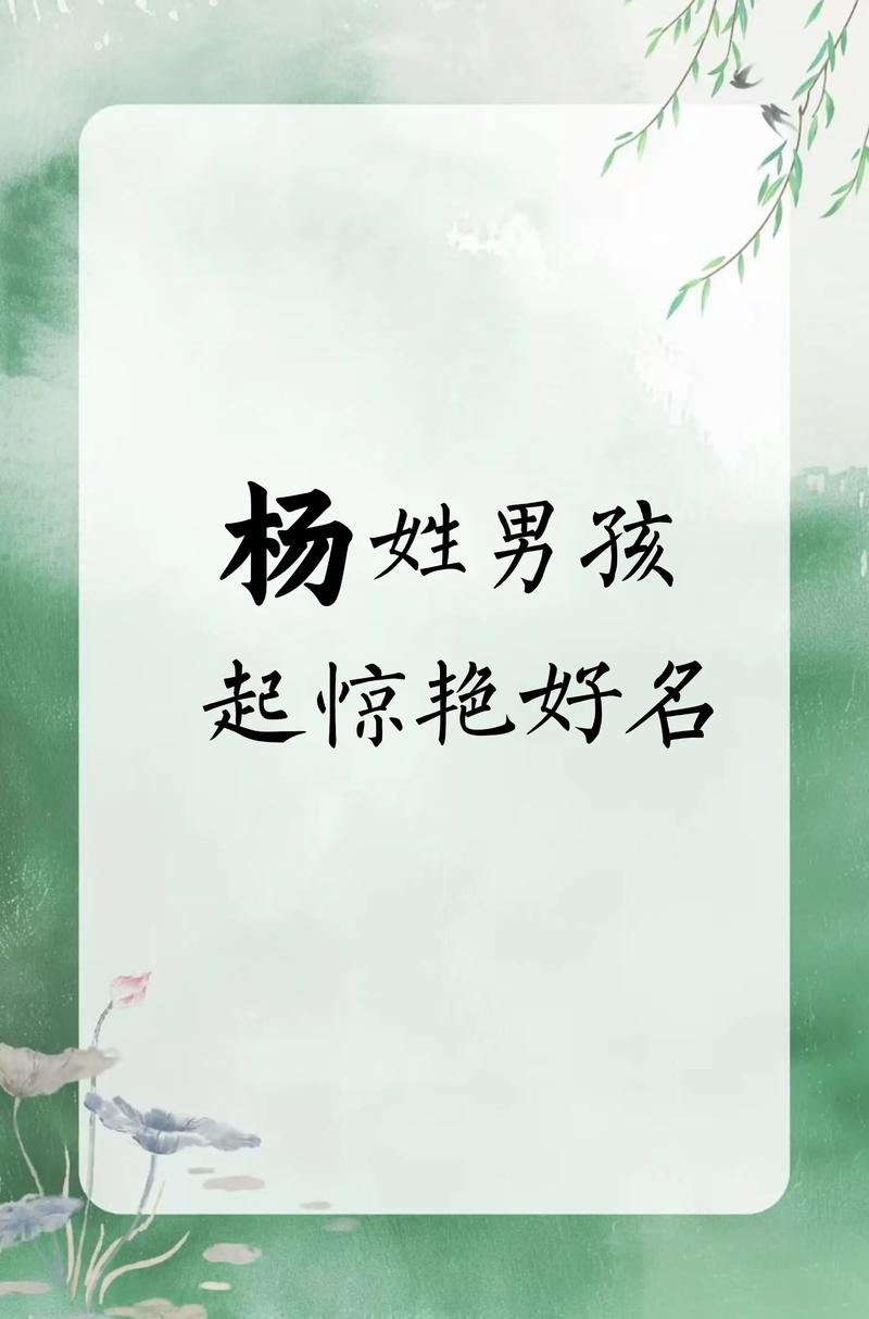 杨姓洋气男孩名字叫什么？有没有什么特别有创意的名字推荐？