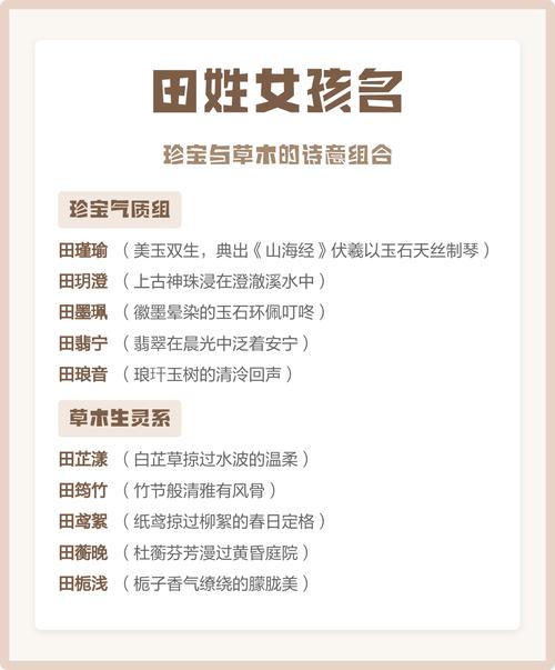 姓田的女孩起个有诗意的名字，有没有什么好建议？