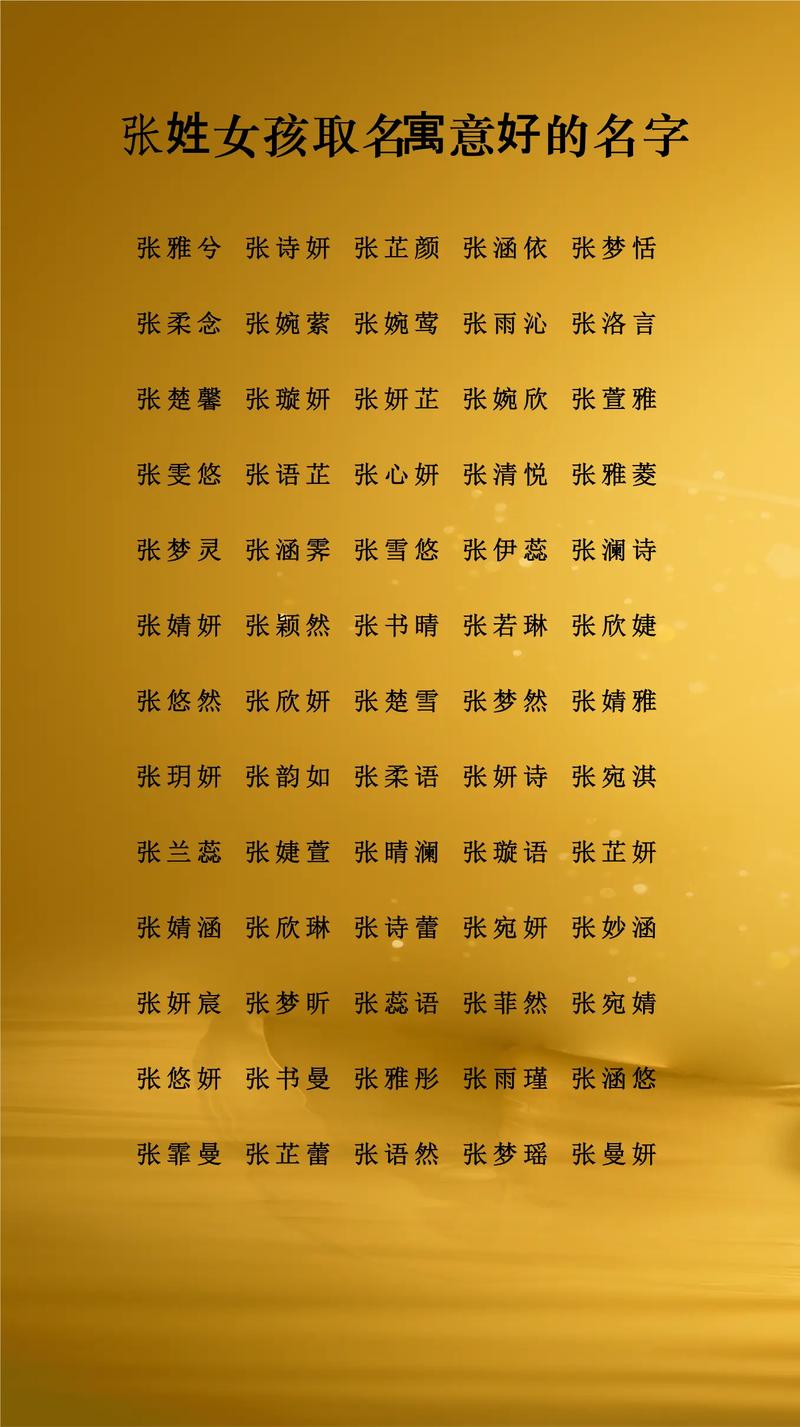 张姓冷门独特女孩名字，有没有什么好听的冷门独特名字推荐？