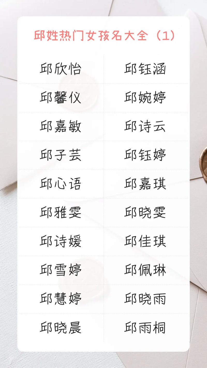 邱姓女孩名字中哪个最优美？