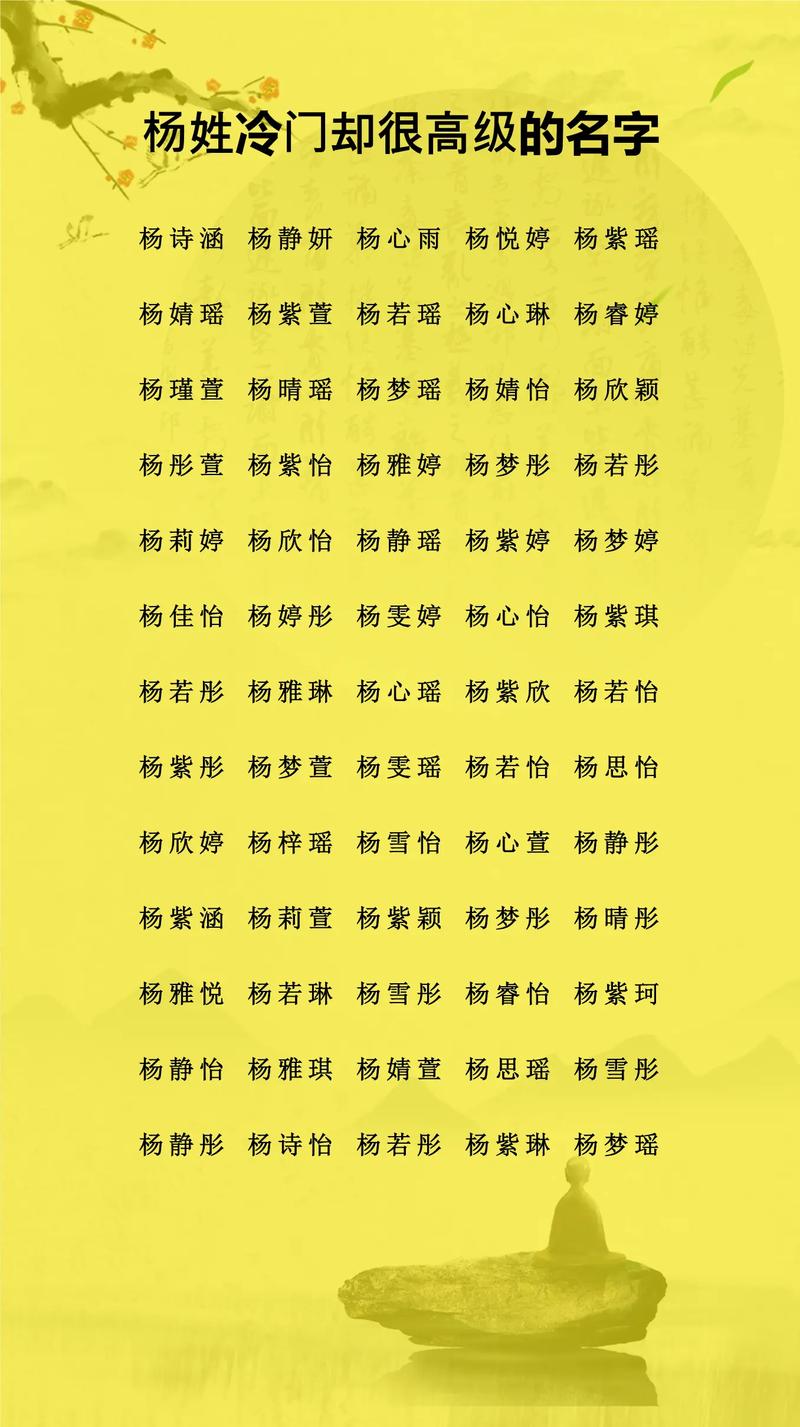 姓杨的女孩起个优美大方的名字，有没有什么好的建议呢？