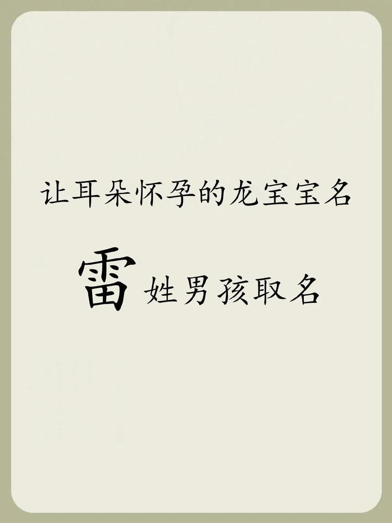 姓雷的男孩起个有诗意的名字，有没有什么好建议呢？