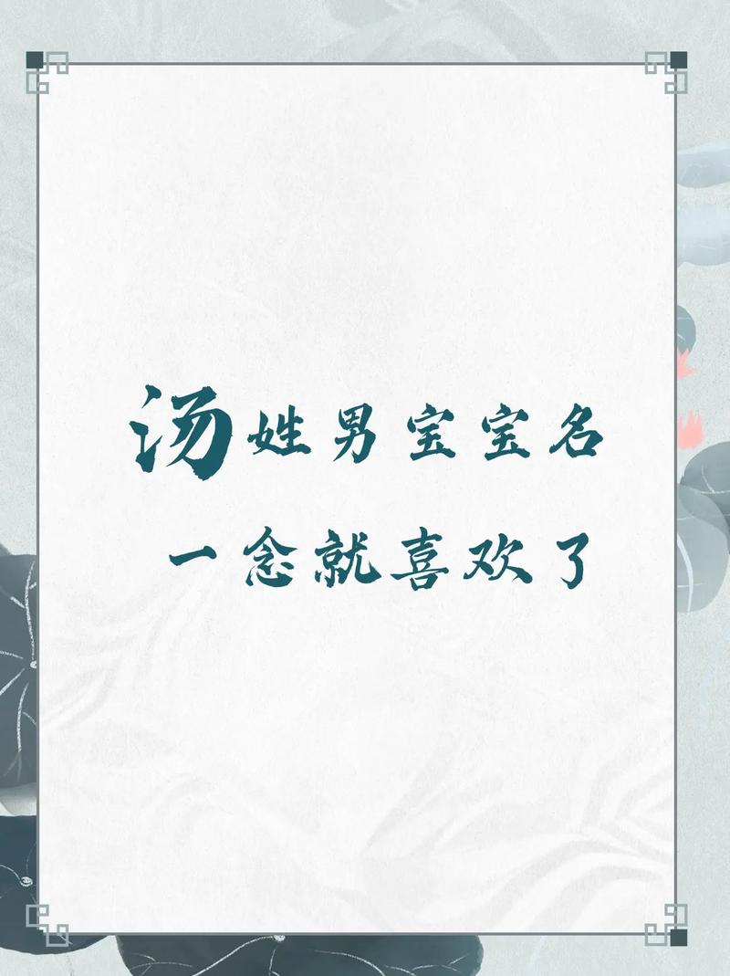 汤姓洋气男孩名字，有没有什么忒别时尚好听的推荐？