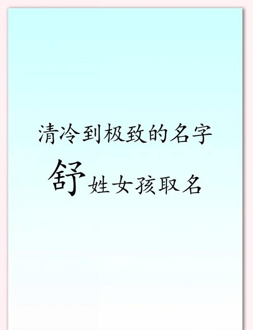 舒姓女孩起一个冷门独特名字，有没有什么好建议？