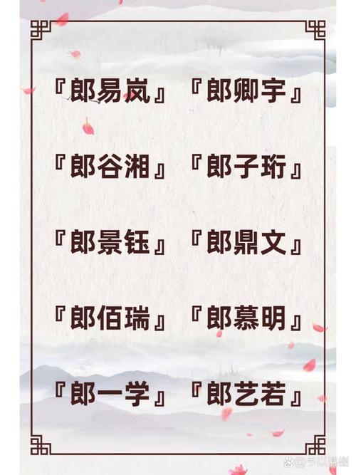 郎姓气质男孩取什么名字比较好？