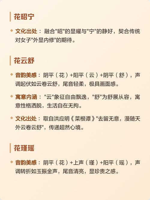 姓花的女孩取什么含义美好的名字？