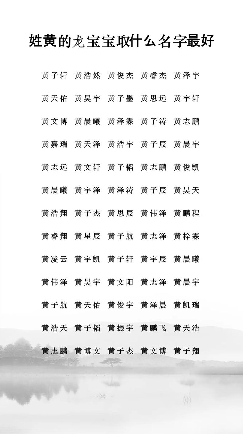黄姓气质男孩名字叫什么？有没有什么寓意深刻的好名字推荐？