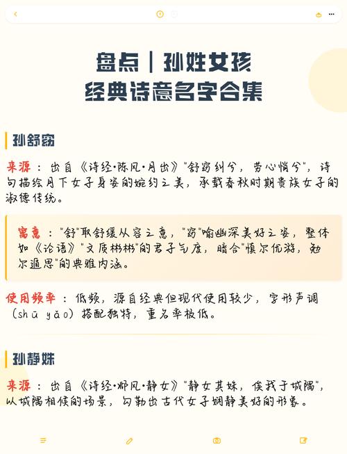 孙姓女孩名字中带有诗意，有没有什么特别有诗意的名字推荐呢？