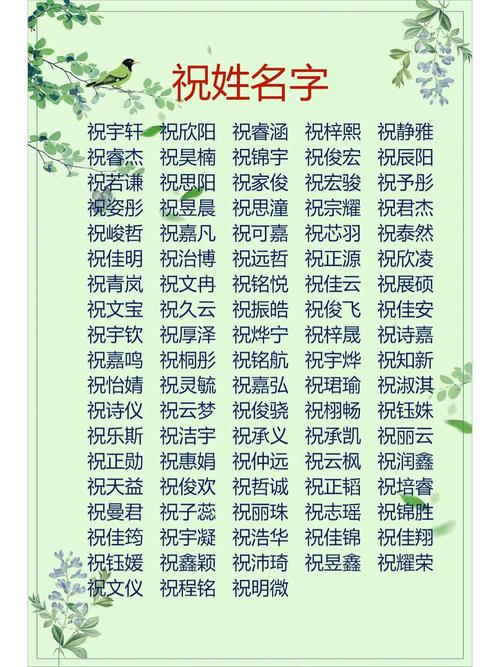 祝姓男宝宝名字中，有没有一个既冷门又独特的名字，能让人眼前一亮呢？