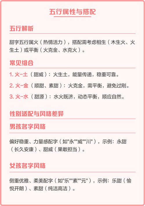 甜字取名对女孩风水或五行有何影响？
