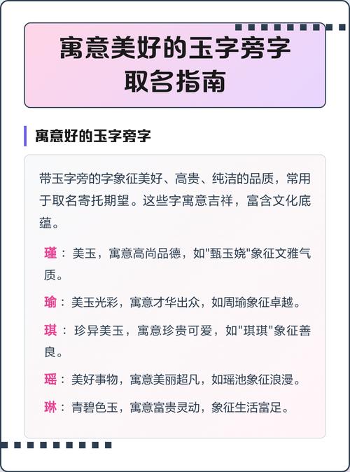 女孩用玉字取名，寓意纯洁美好，那么这样的名字有什么特别的寓意吗？