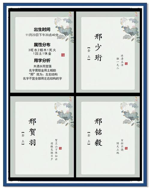 邢姓有涵养男孩取什么名字比较好？